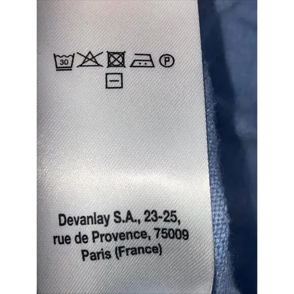 Lacoste Vneck Sweater Blue Crocodile Logo Long Sleeve 36 100% Cotton - Picture 8 of 8